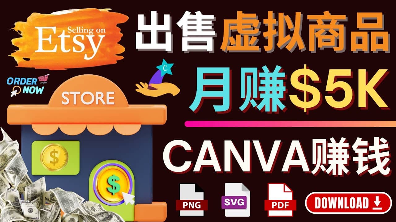 通过Etsy出售Canva模板，操作简单，收益高，月赚5000美元