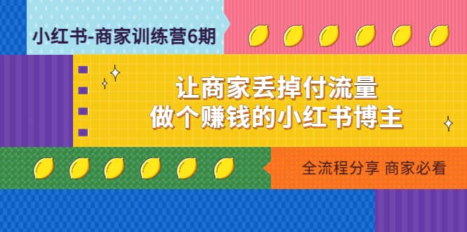 小红书-商家训练营12期：做个赚钱的小红书博主