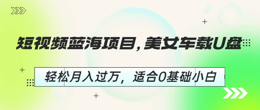 暮沉：小白也能单日赚500+的短视频项目，美女车载U盘