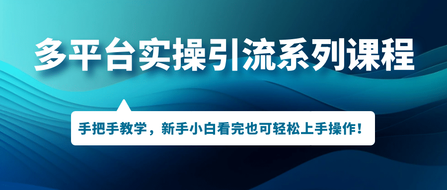 多平台实操引流系列课程：搜索引擎、短视频、小红书等全方位引流技巧，干货满满—暮沉资源站