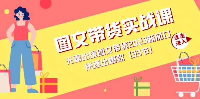 2023图文带货新风口：快速出爆款实战课，无需出镜图文带货指南，快速出爆款（33节课）