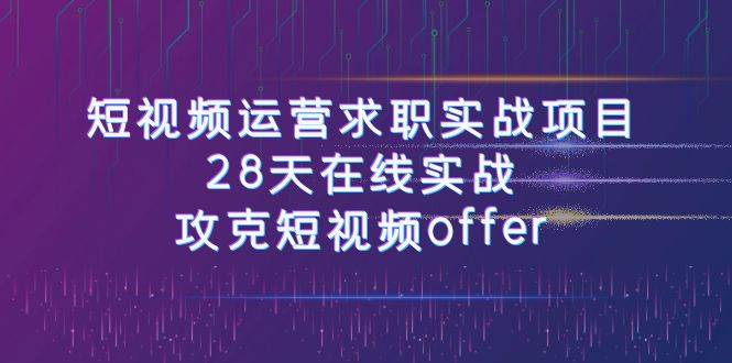 短视频变现指南、28天攻克抖音offer：从账号搭建到热门技巧，打造高效简历与面试准备（46节课）