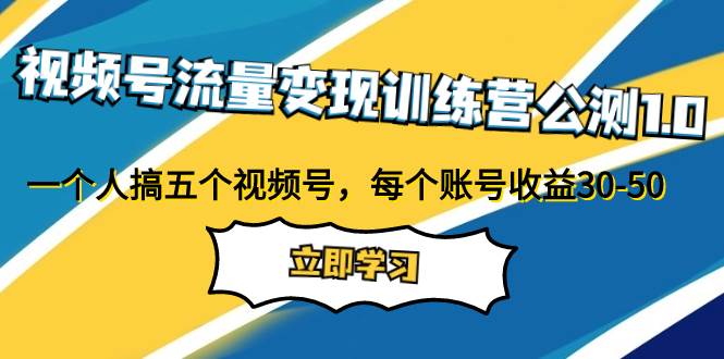 视频号副业项目—视频号创作者分成计划，视频号流量变现训练营公测：快速涨粉变现，适合所有人操作！