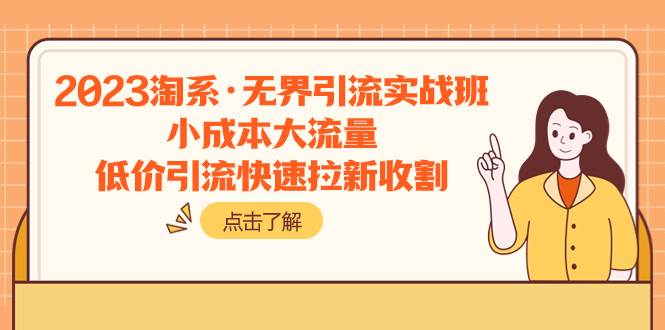 2023淘系无界引流实战班：小成本大流量，低价快速拉新,适合各级别卖家的电商推广课程