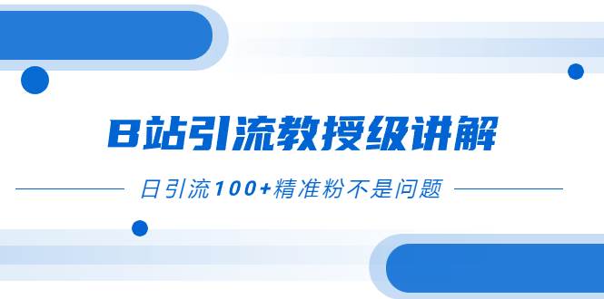 B站引流教授级讲解，细节满满，日引流100 精准粉不是问题—暮沉资源站