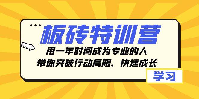 板砖特训营，用一年时间成为专业的人，带你突破行动局限，快速成长—暮沉