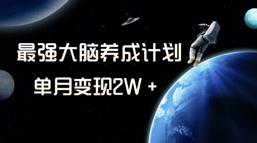 冷门虚拟项目，最强大脑养成计划，一个月变现2W＋—暮沉