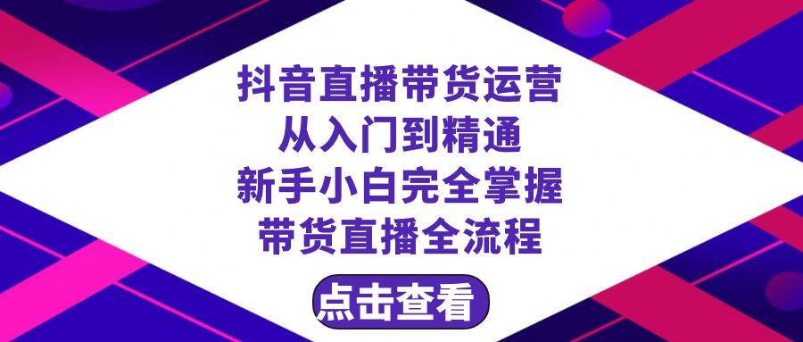 抖音直播带货教程：从入门到精通，新手掌握全流程，提高成交率与付费推广策略