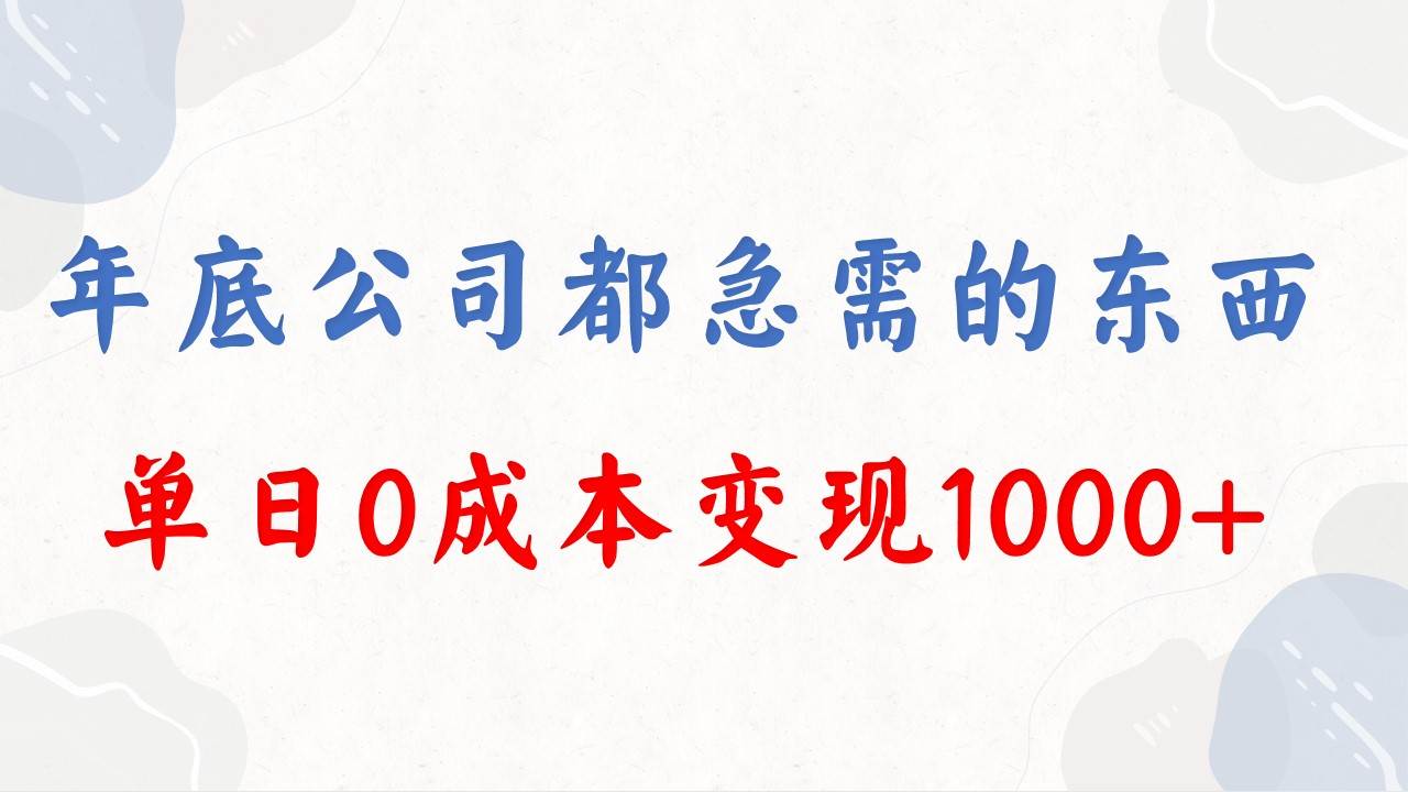 每个公司都需要的年底项目：简单操作，高转化率，0成本变现，引流提前布局与私域高转化率技巧分享