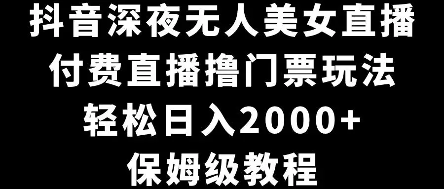 抖音深夜无人美女直播，利用OBS+直播伴侣搭建付费直播间，轻松日入2000+，保姆级教程！