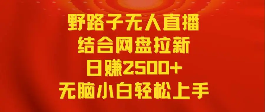 无人直播+网盘拉新新玩法：抖音挂播轻松引流赚钱，日赚2500+技巧