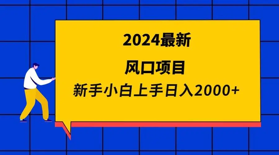 2024最新蓝海风口项目 新手小白日入2000+