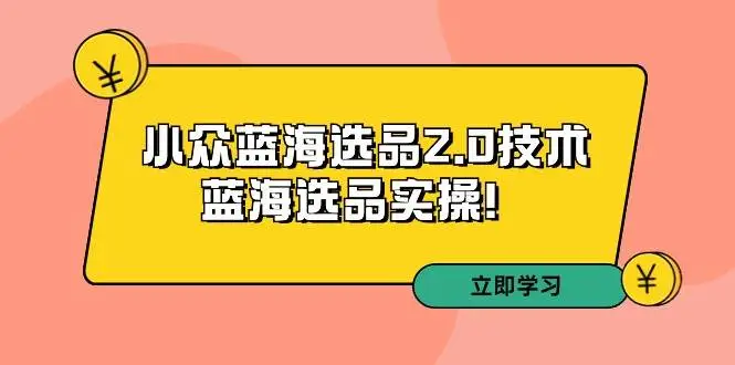 拼多多培训第33期：小众蓝海选品2.0技术-蓝海选品实操！