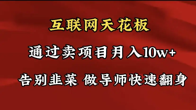 导师训练营互联网的天花板，让你告别韭菜，通过卖项目月入10w+