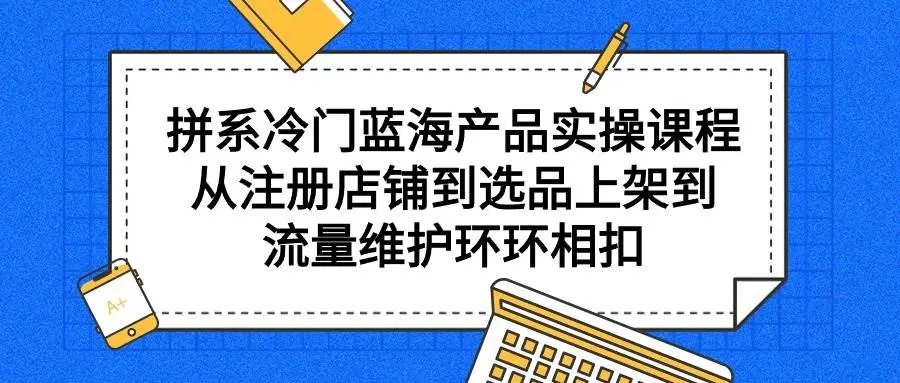 拼系电商实操：蓝海选品到店铺运营全程指南,注册到流量维护的拼多多课程,网店快速上手