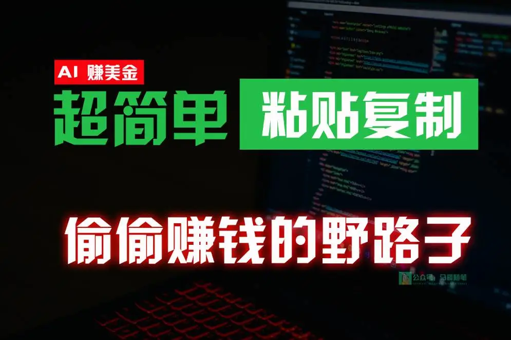 偷偷赚钱野路子，ai赚美金项目，0成本海外淘金，无脑粘贴复制，适合副业兼职