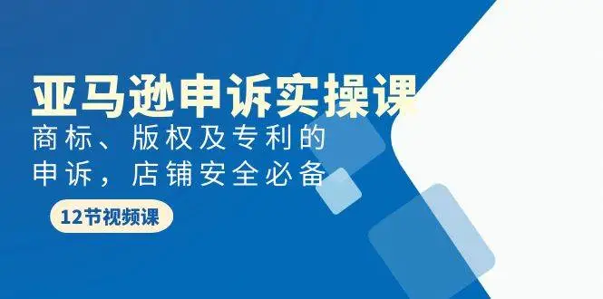 亚马逊申诉课程：商标版权专利全攻略，案例解析与必备知识，保护店铺安全