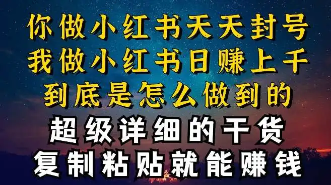 小红书变现秘籍：日引流变现上千技巧，私域赚钱指南教程，避免封号