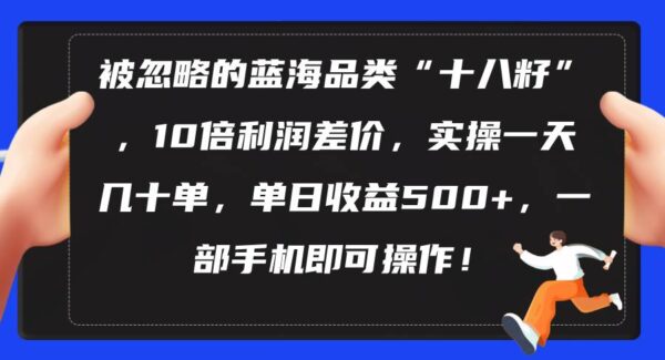 被忽略的蓝海品类“十八籽”，10倍利润差价，实操一天几十单 单日收益500+