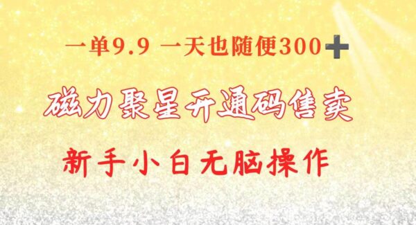 快手磁力聚星码信息差 售卖 一单卖9.9 一天也轻松300+ 新手小白无脑操作