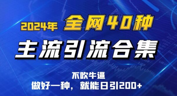 2024年全网40种暴力引流合计，做好一样就能日引100+