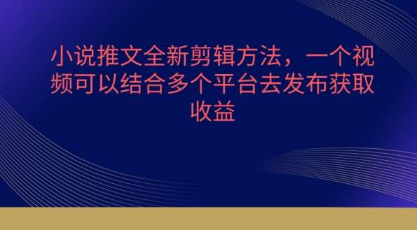 小说推文全新剪辑方法，一个视频可以结合多个平台去发布获取