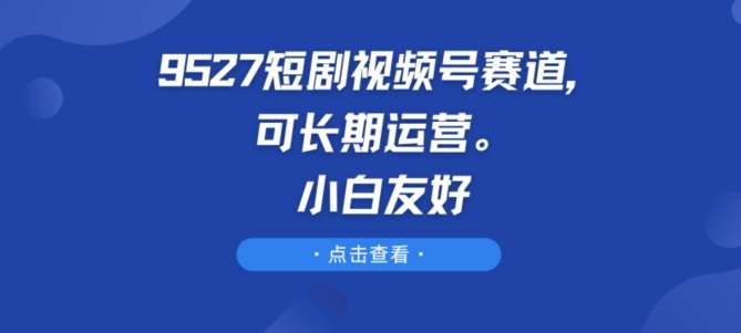 9527短剧视频号项目教程：搭建与变现实操，长期运营指南，小白友好赛道