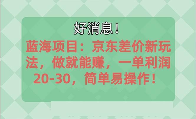 越早知道越能赚到钱的蓝海项目：京东大平台操作，一单利润20-30