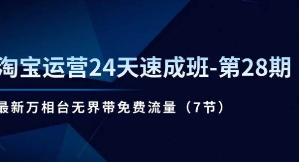 淘宝运营24天速成班-第28期：最新万相台无界带免费流量（7节）