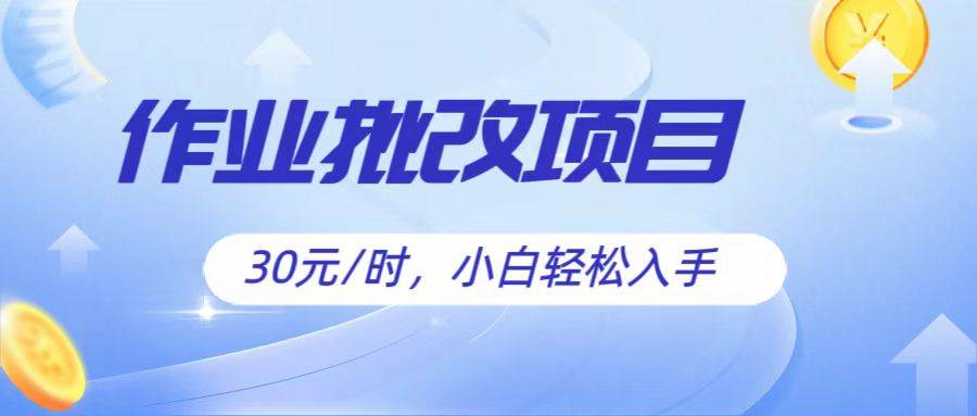 作业批改兼职项目教程：30元/时小白可做，宝妈与大学生兼职指南，在家轻松赚钱