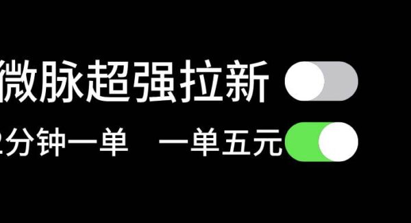 微脉水印相机拉新项目：每单赚5元，两分钟完成，小白适用