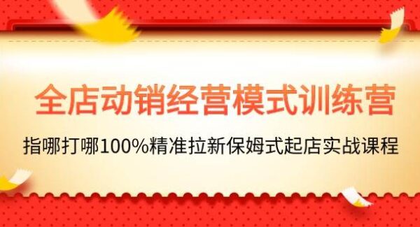 全店动销-经营模式训练营，指哪打哪100%精准拉新保姆式起店实战课程