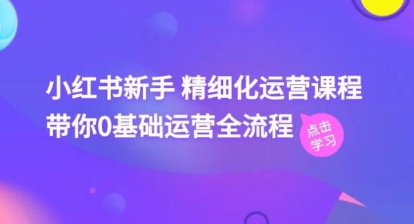 小红书新手 精细化运营课程，带你0基础运营全流程（41节视频课）