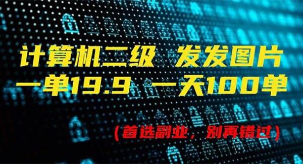 计算机二级虚拟考试资料销售项目：19.9元/单，附518G资料，日赚2000，发图即赚项目