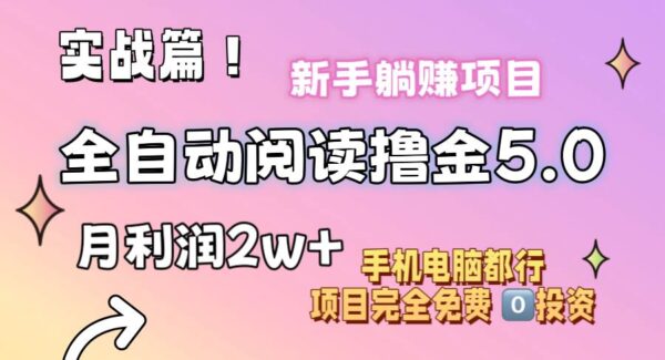 小说全自动阅读撸金5.0：小白月入2w+的零门槛项目，小白批量简单操作