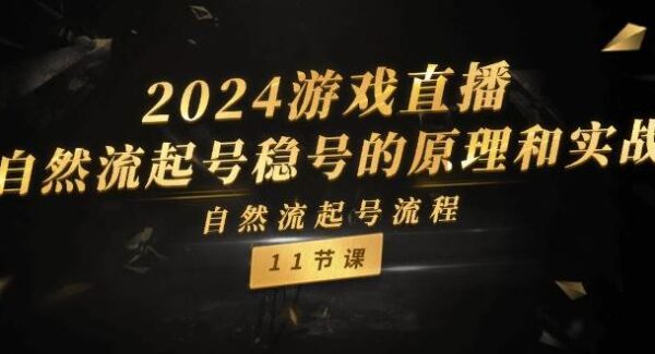 2024游戏直播教程：自然流起号稳号原理与实战11课