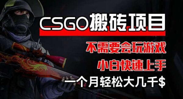 CSGO游戏装备搬砖项目：无需游戏经验，汇率差价操作简单，小白月赚数千