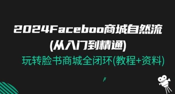 2024Facebook商城自然流(从入门到精通)，玩转脸书商城全闭环(教程+资料)