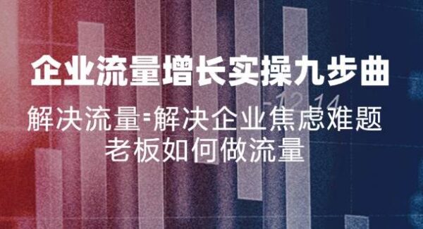 企业流量增长实战九步曲，解决流量=解决企业焦虑难题，老板如何做流量