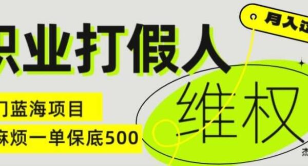 职业打假人教程：电商维权揭秘，维权赔偿新项目，一单500起的副业