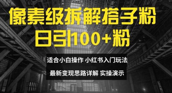 搭子粉引流变现：日增100+精准客资，小白易上手教程，最新变现思路与实操演示