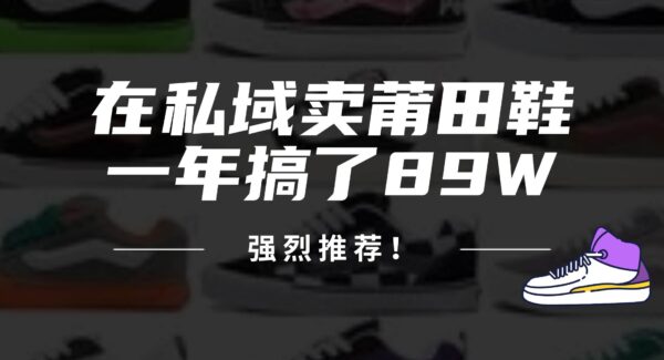 莆田鞋私域销售项目教程：私域流量年赚100W技巧