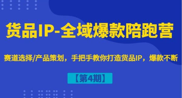 货品IP-全域爆款陪跑营【第4期】赛道选择/产品策划，手把手教你打造货品IP，爆款不断