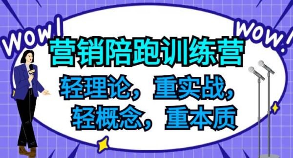 营销陪跑训练营，轻理论，重实战，轻概念，重本质，适合中小企业和初创企业的老板