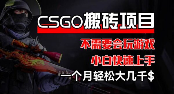 蓝海CSGO游戏搬砖项目：无需游戏经验，汇率差价，小白也能轻松月赚