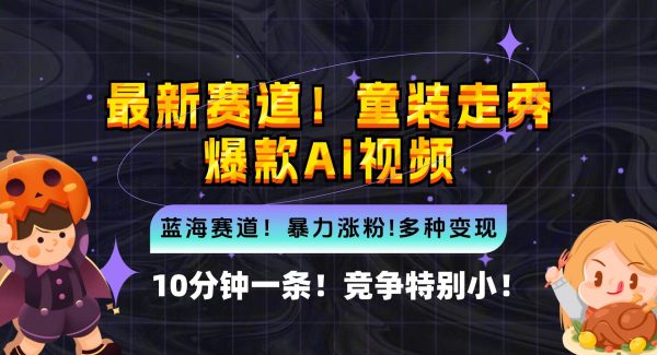 AI童装走秀视频：竞争小，新蓝海电商爆款变现机会，快速制作高收益