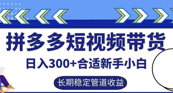 拼多多短视频带货日入300+，实操账户展示看就能学会