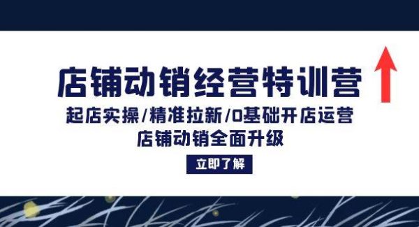 店铺动销经营特训营：起店实操/精准拉新/0基础开店运营/店铺动销全面升级