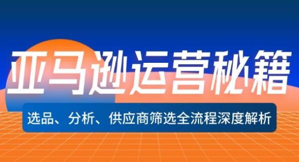 亚马逊运营秘籍：选品、分析、供应商筛选全流程深度解析（无水印）