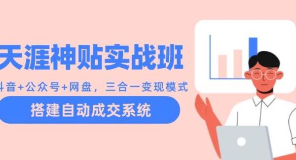 天涯神贴项目教程：抖音公众号网盘三合一变现，自动成交系统